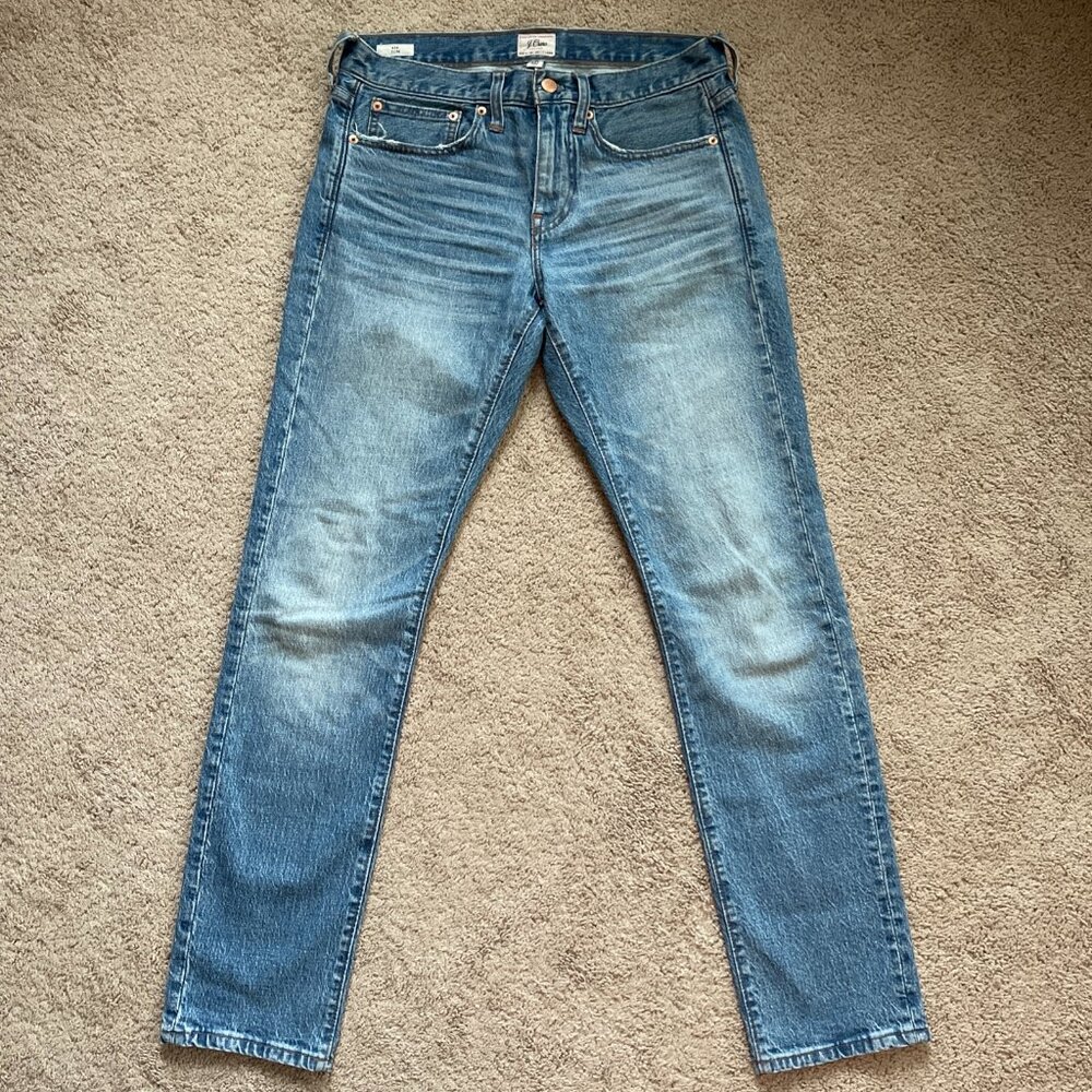 J Crew Jeans Mens 29x32 Blue 484 Slim Fit Dark Wash Stretch Denim Casual Quality
